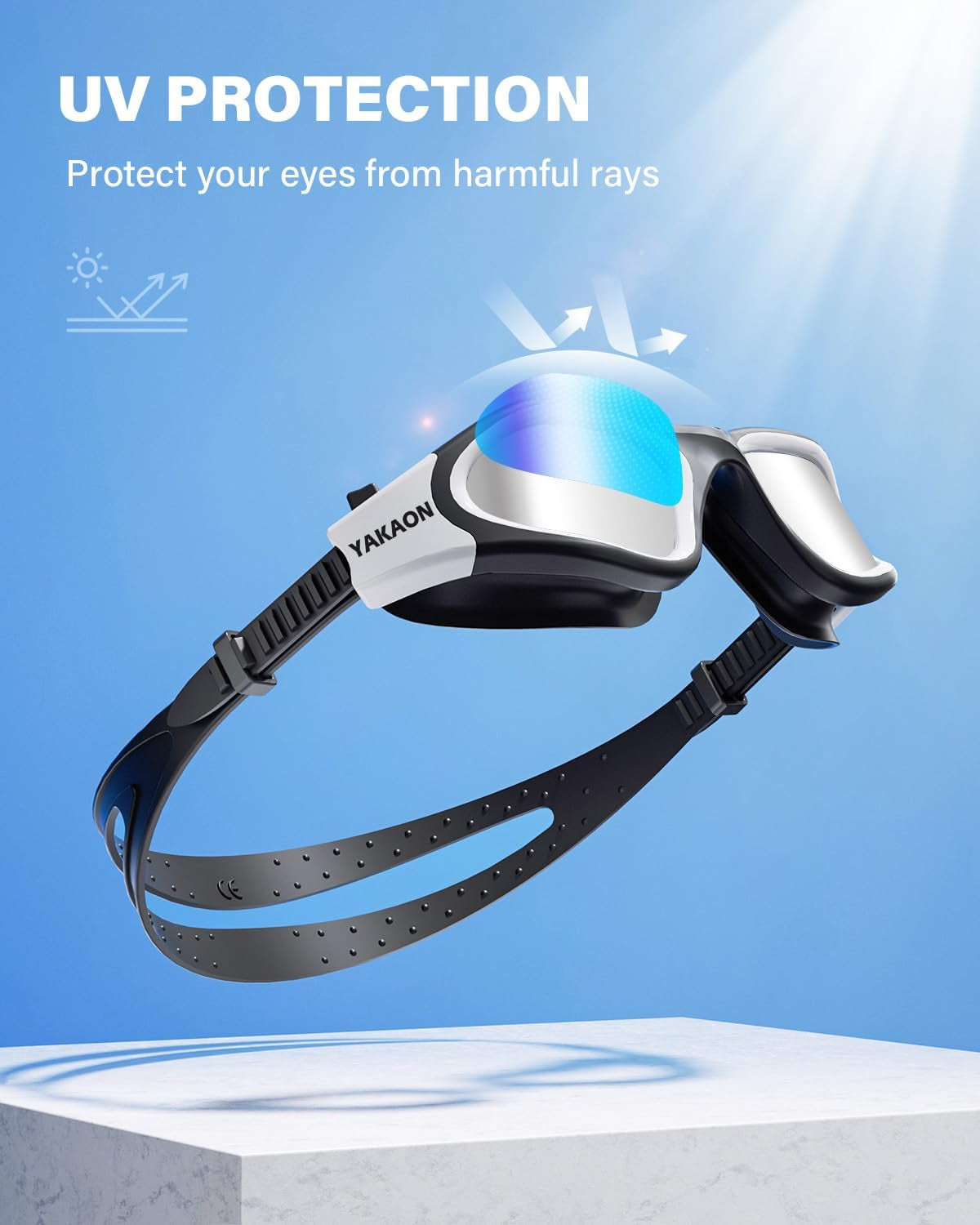 Adult Swim Goggles for Men & Women, Anti-Fog Lenses & Leakproof Seal for Lap Swimming, Open Water, Pool